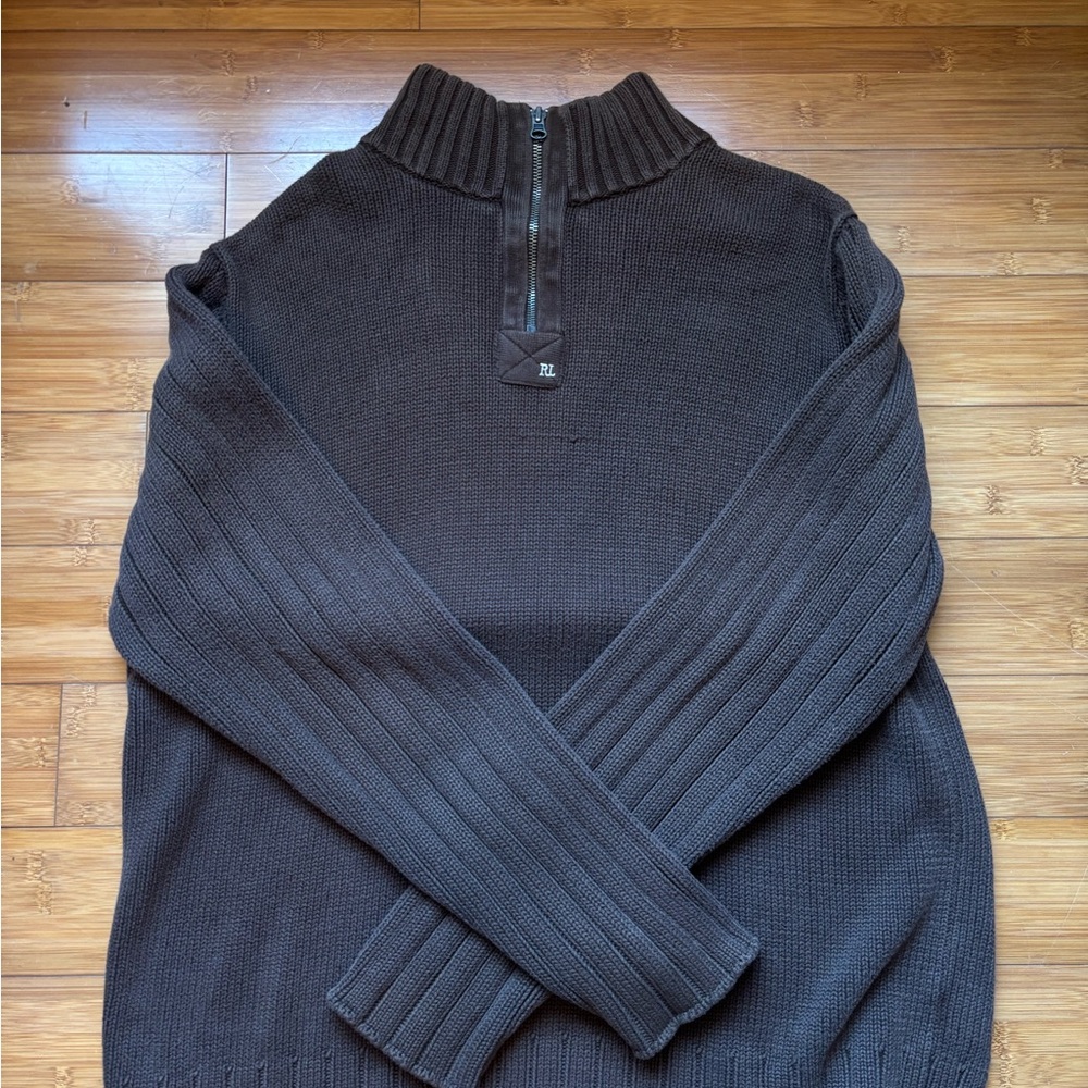 Polo by Ralph Lauren Black Crewneck Sweater Ribbed Knit